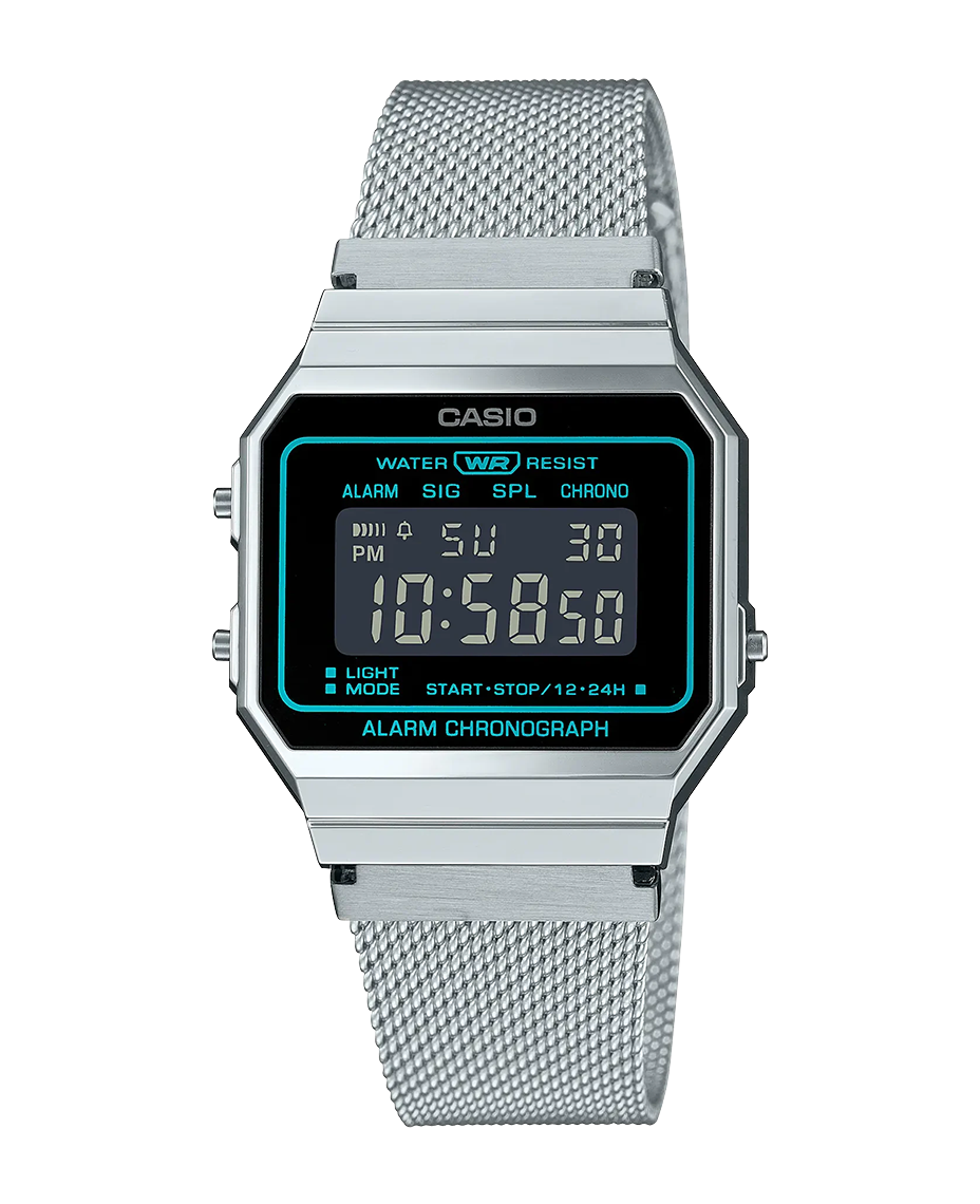 Casio Vintage A700WEMS-1BEF reloj unisex resina plateado