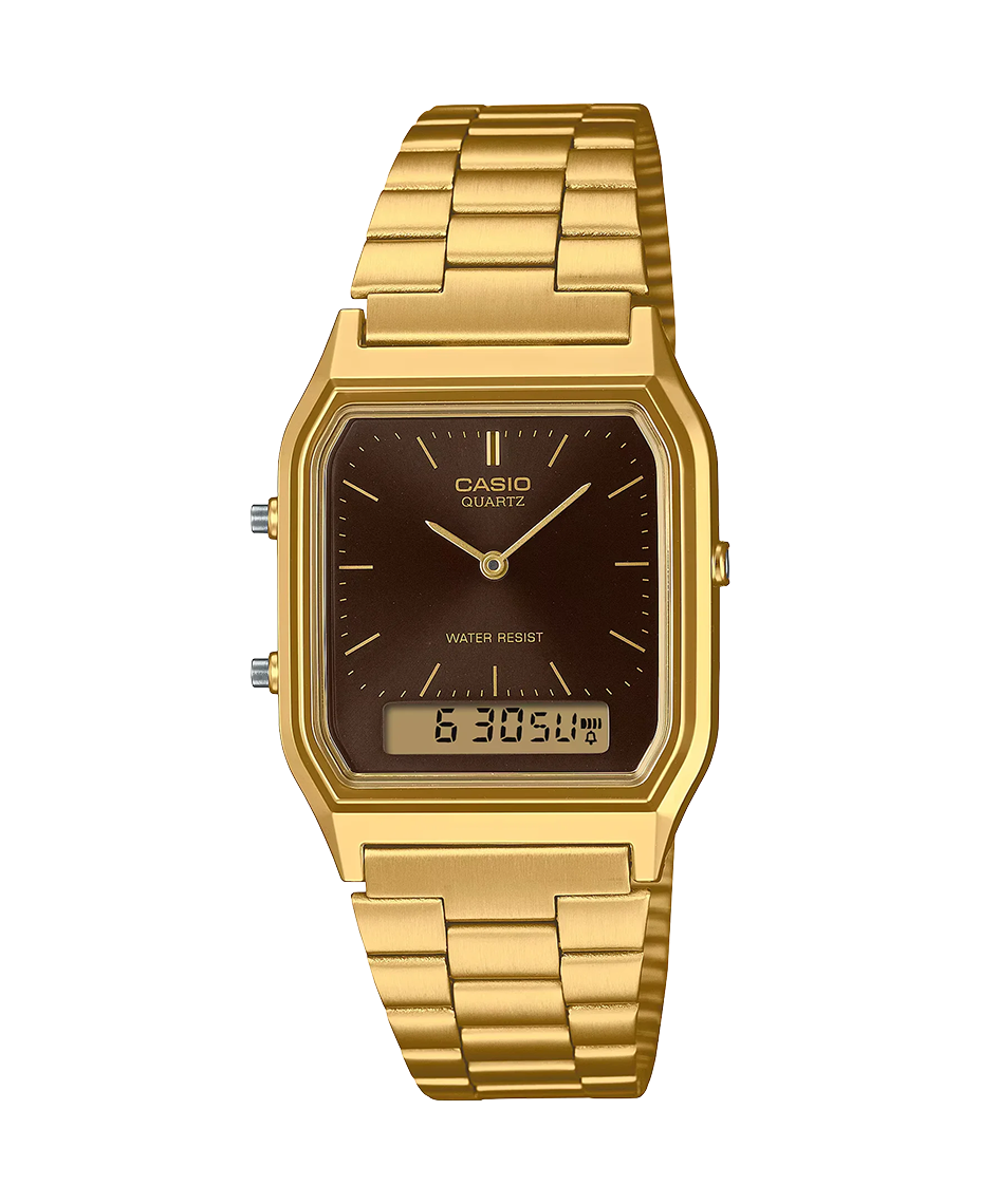 Casio G-Shock AQ-230GA-5AMQYES reloj unisex resina dorado