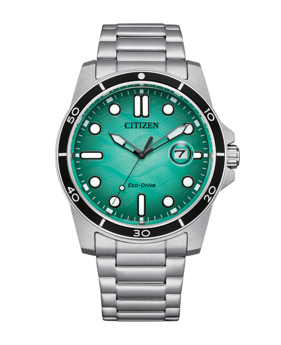 Citizen Eco-Drive AW1816-89L reloj hombre acero esfera turquesa