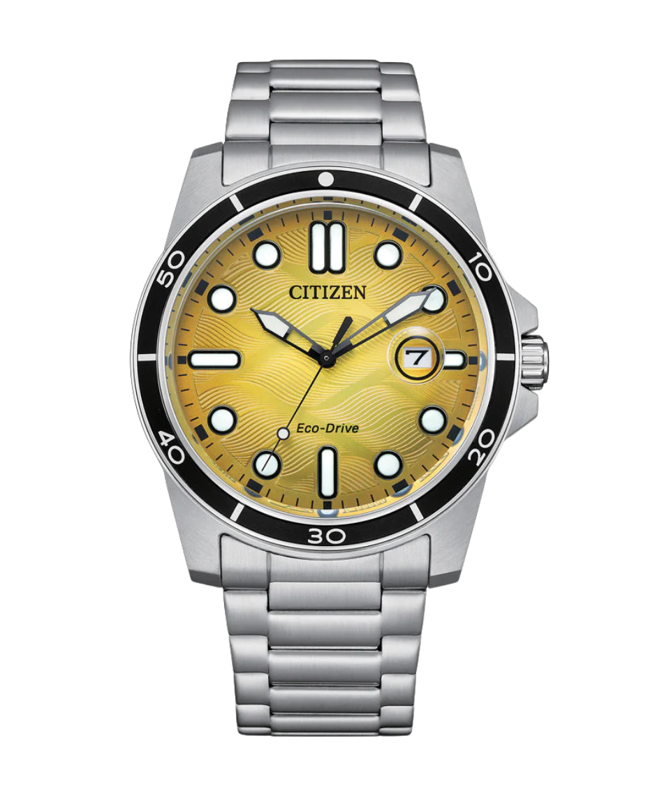 Citizen Eco-Drive AW1816-89X reloj hombre acero esfera amarilla