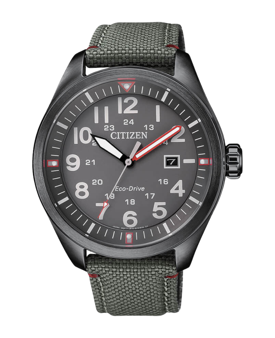 Citizen Eco-Drive AW5005-39H reloj hombre acero esfera verde militar