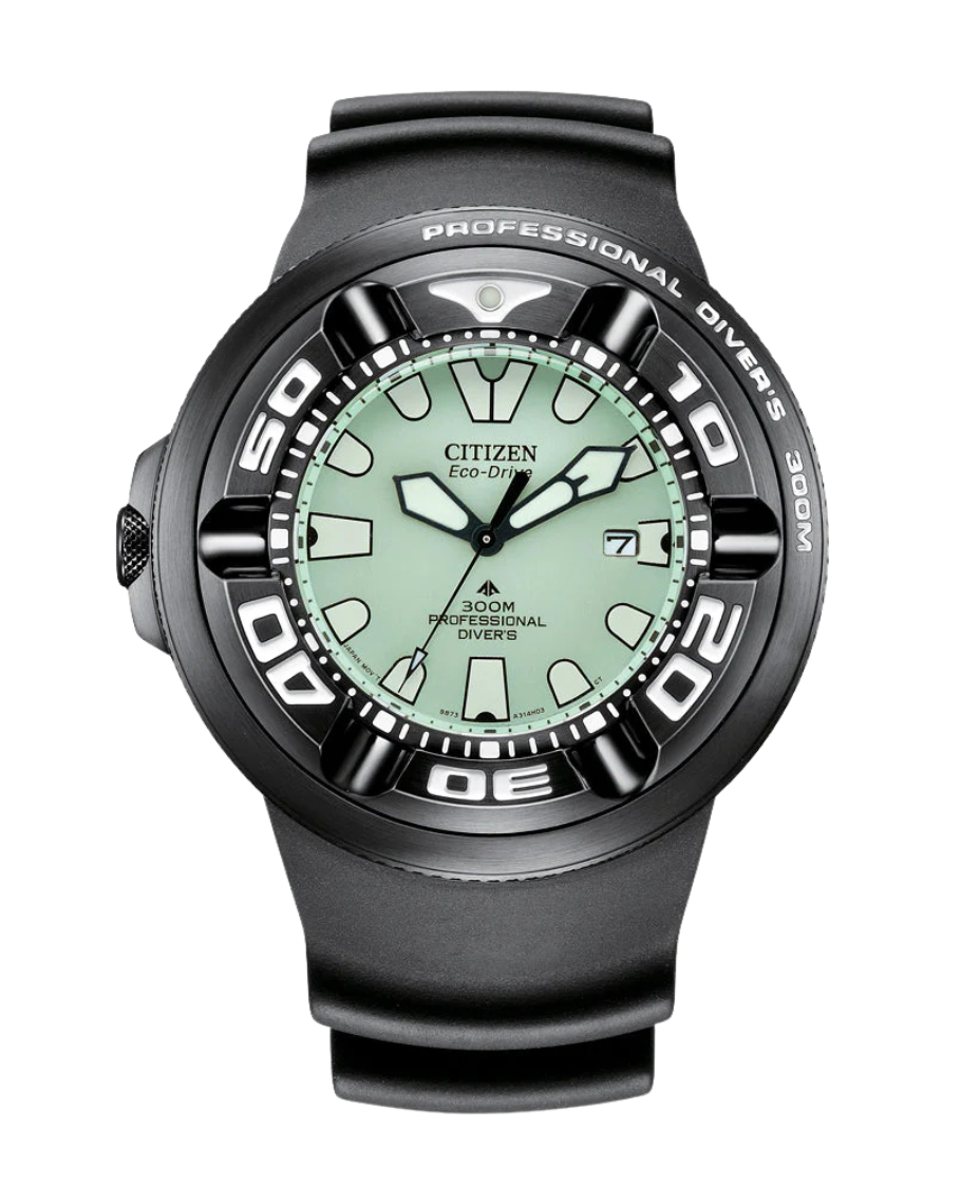 Citizen Promaster BJ8055-04X reloj hombre acero negro esfera amarilla correa caucho