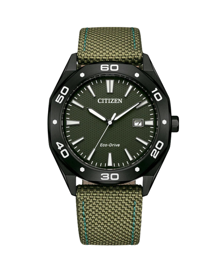 Citizen Eco-Drive BM7635-01X reloj hombre acero negro esfera verde