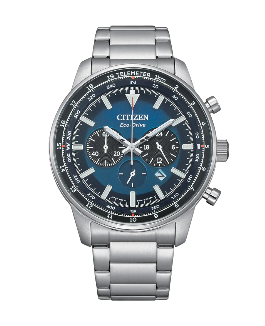 Citizen Eco-Drive CA4505-21X reloj hombre acero negro esfera amarilla cronógrafo