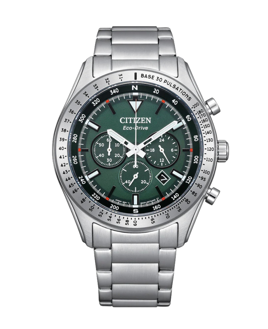 Citizen Eco-Drive Cronógrafo CA4600-89X reloj hombre acero esfera verde