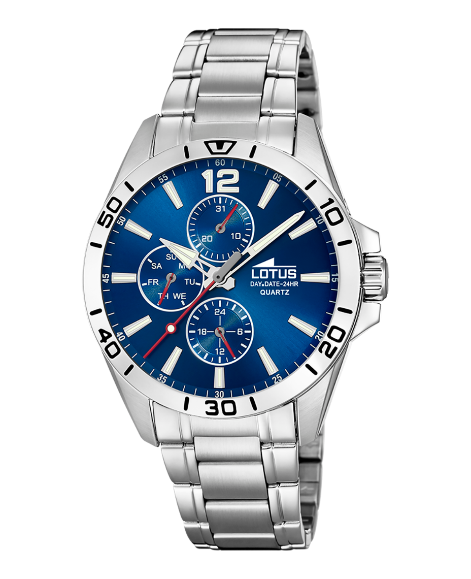 Lotus Classic 18812/1 reloj hombre acero esfera azul multifunción 42mm