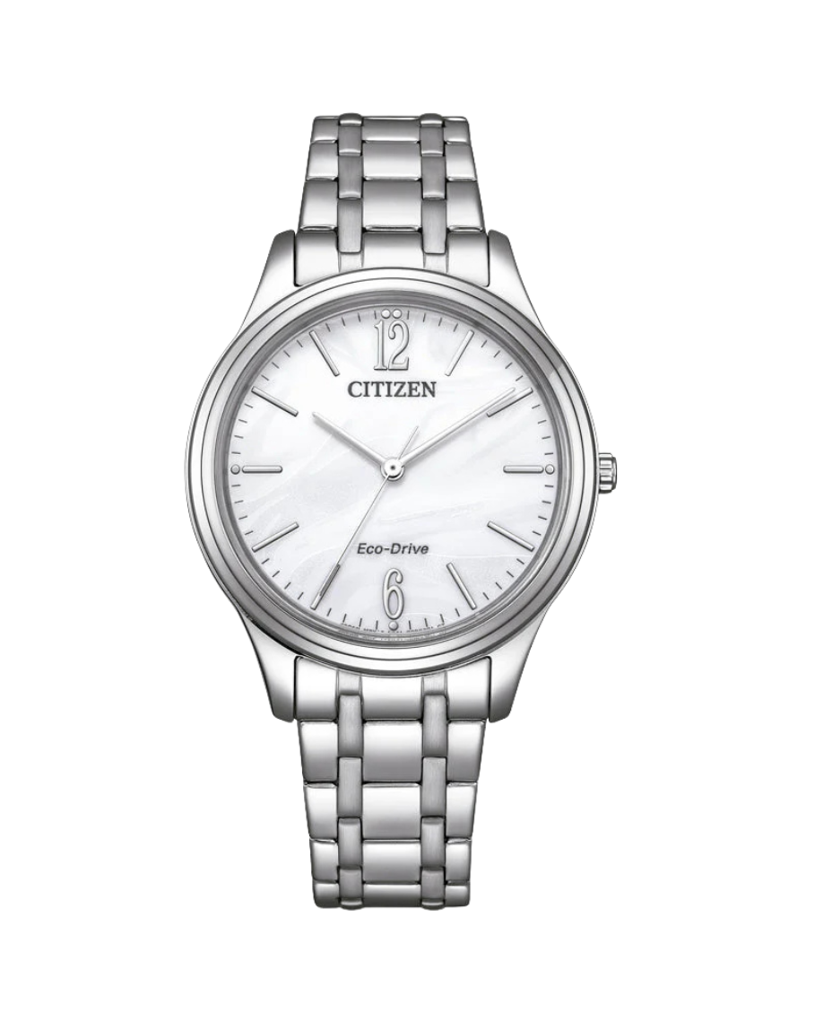 Citizen Eco-Drive EM0411-71A reloj mujer acero esfera blanca 34mm