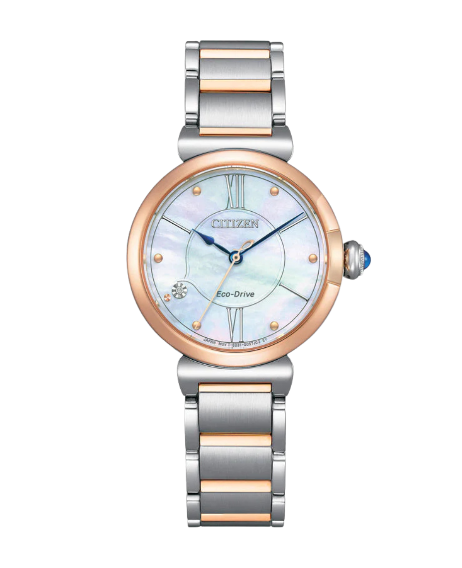 Citizen Eco-Drive EM1074-82D reloj mujer acero bicolor oro esfera blanca