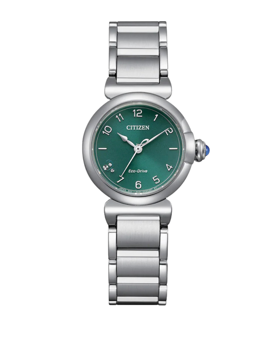 Citizen Eco-Drive EM1130-83X reloj mujer acero esfera verde 26mm