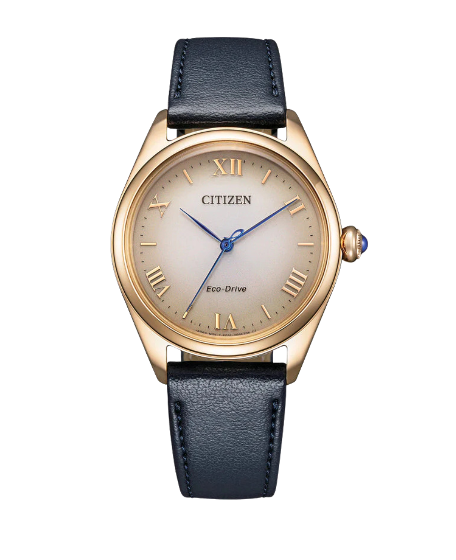 Citizen Eco-Drive EM1143-14Z reloj mujer acero chapado oro rosa esfera beige