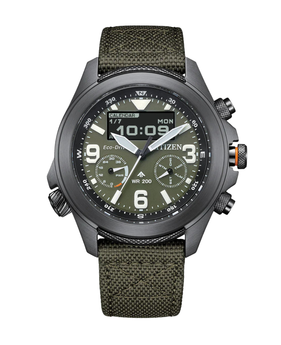 Citizen Promaster JV1005-02W reloj hombre acero negro esfera verde