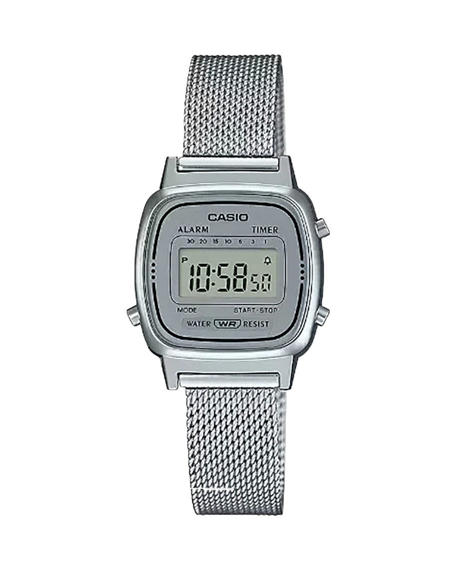 Casio Vintage LA670WEM-7EF reloj mujer resina plateado retro años 80