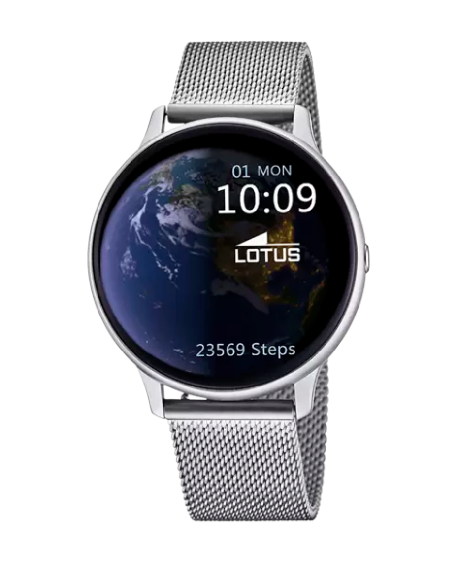 Lotus Smartwatch 50014/A reloj hombre aleación zinc esfera negra pulsera acero plateado