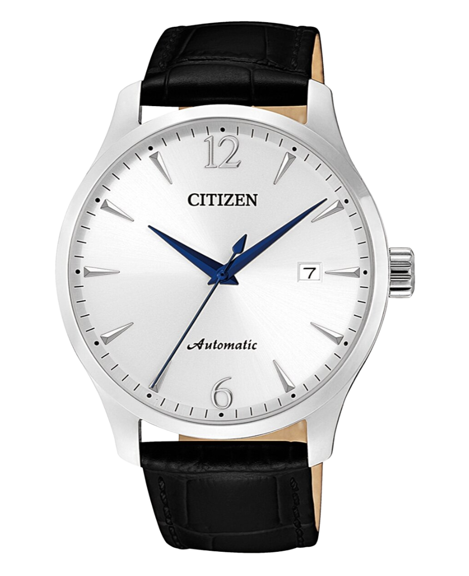 Citizen Eco-Drive NJ0110-18A reloj hombre acero blanco correa piel tecnología solar