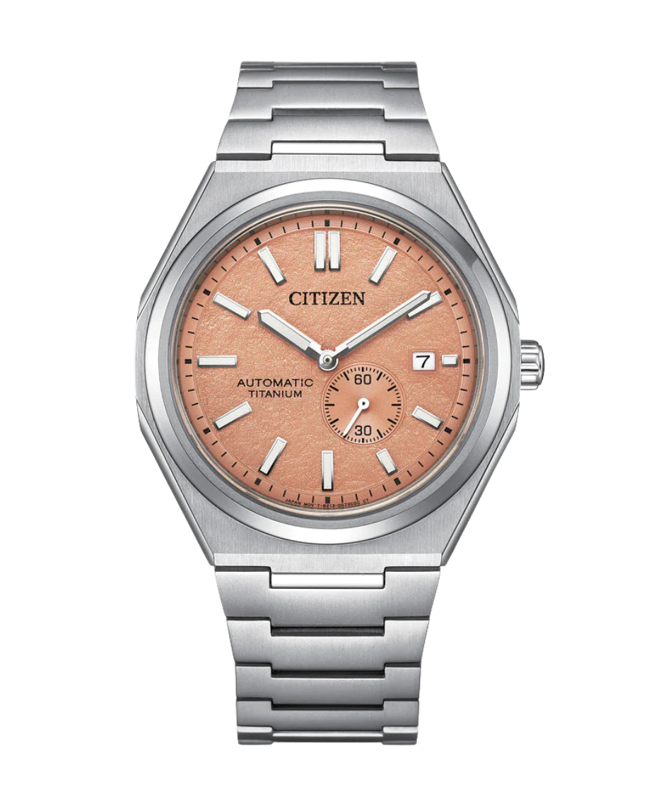 Citizen Eco-Drive NJ0180-80Z reloj hombre Super Titanium esfera salmón