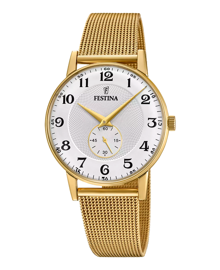 Festina Retro F20569/1 reloj hombre acero plateado vintage