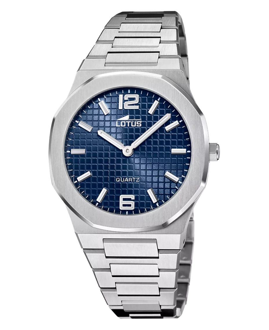 Lotus Excellent 18841/2 reloj hombre acero inoxidable esfera azul pulsera armys plateada