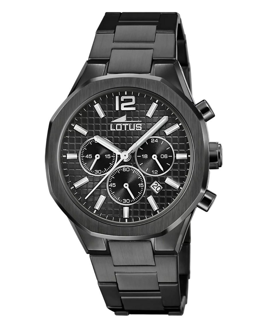 Lotus Freedom 18849/1 reloj hombre cronógrafo acero negro esfera negra