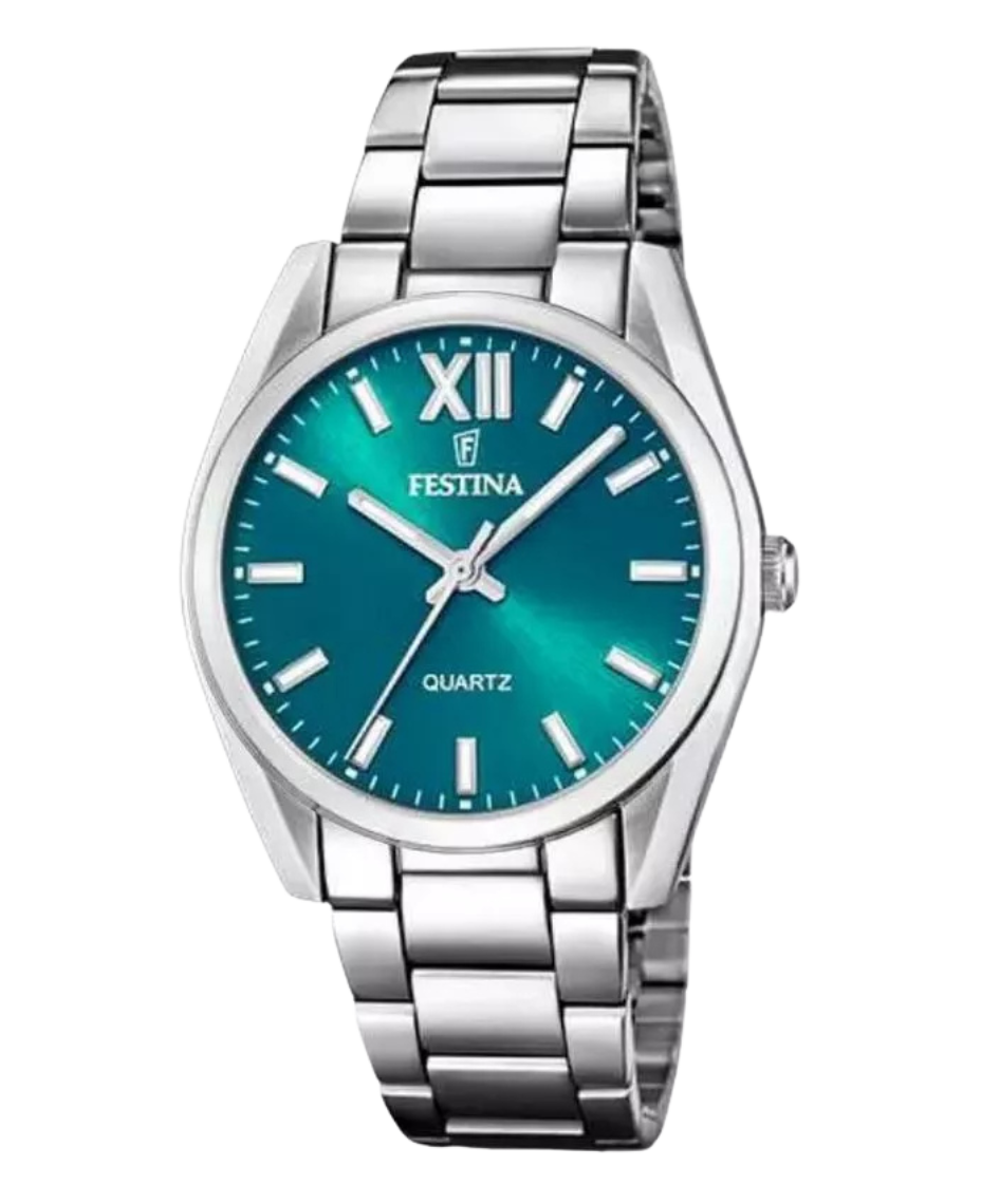 Festina F20622/C reloj mujer acero esfera verde pulsera plateada