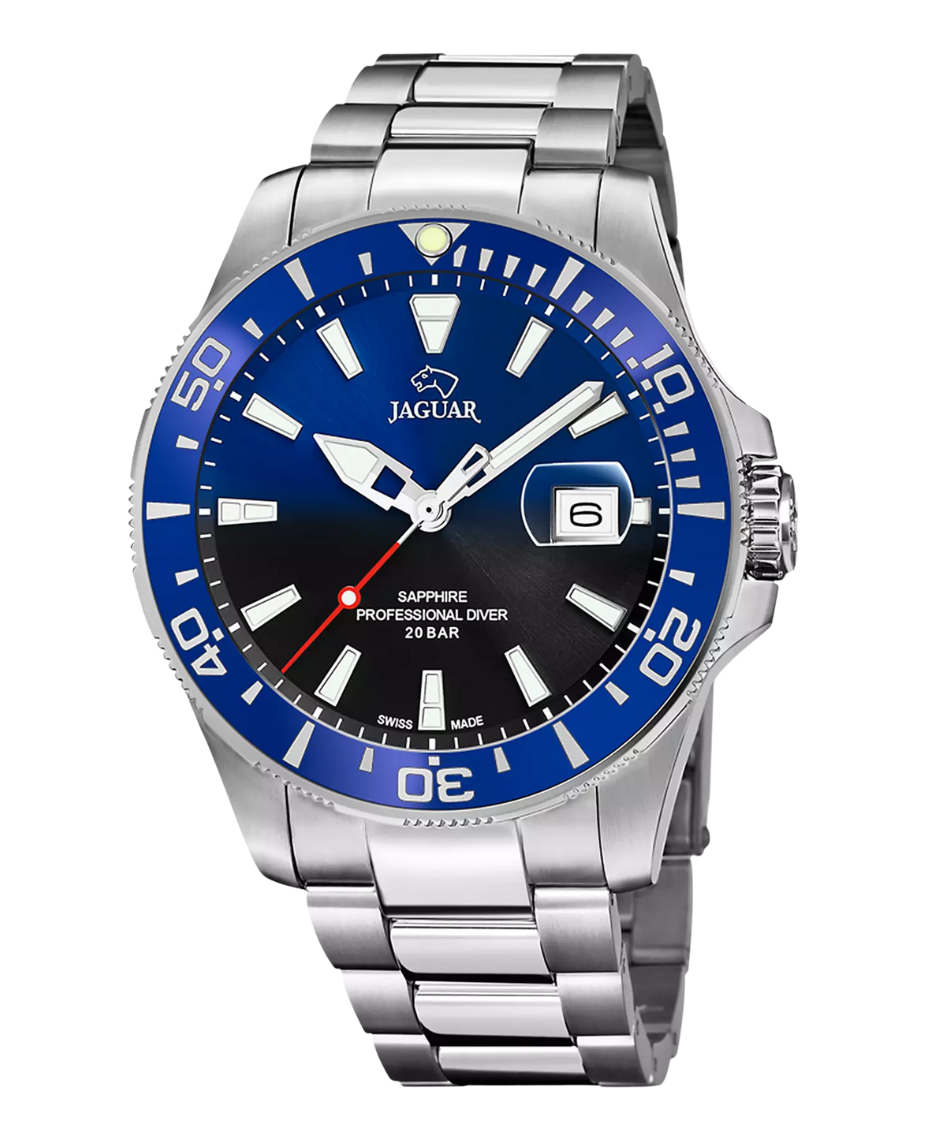 Jaguar Sport J860/5 reloj hombre acero inoxidable esfera azul cristal zafiro deportivo