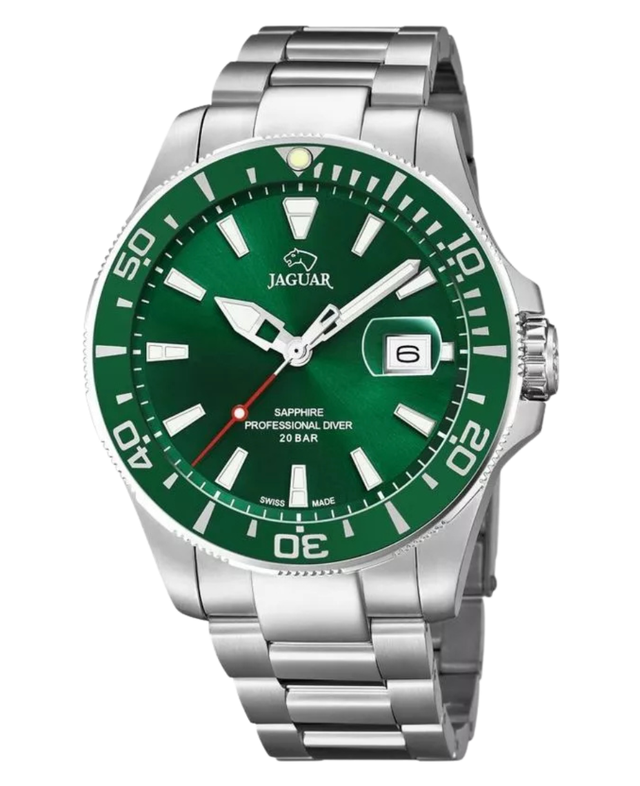 Jaguar Sport J860/B reloj hombre acero verde deportivo cristal zafiro