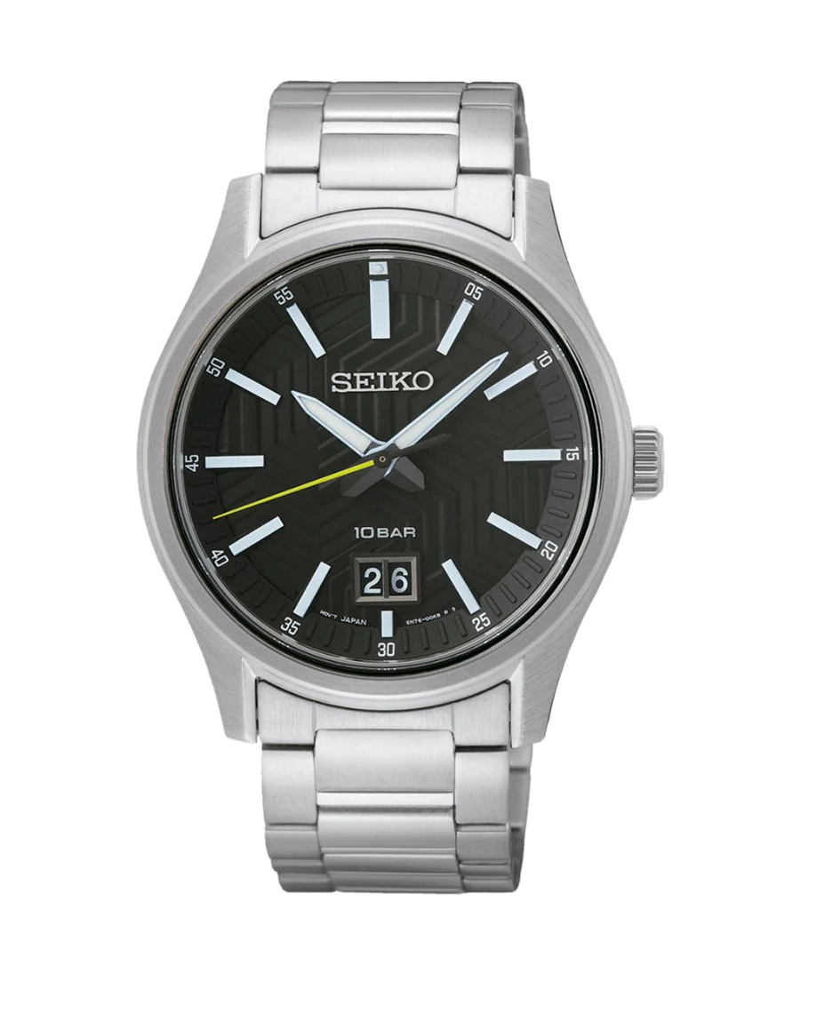Seiko Neo Sports SUR535P1 reloj hombre acero plata esfera negra