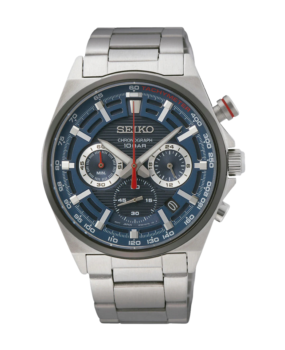 Seiko Neo Sports Cuarzo Cronógrafo SSB407P1 reloj hombre acero esfera azul oscuro
