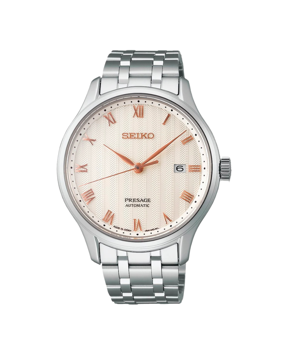 Seiko Presage Jardín Japonés Automático SRPF45J1 reloj hombre acero plata esfera blanca