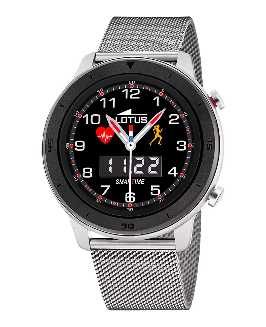Lotus Smartwatch 50021/1 reloj hombre aleación zinc negro pulsera acero plateado