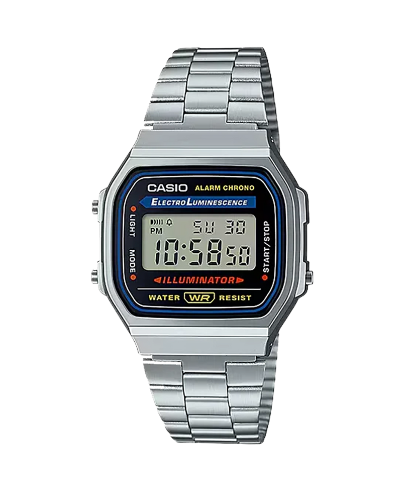 Casio Vintage A168WA-1YES reloj unisex resina plateado estilo retro años 80