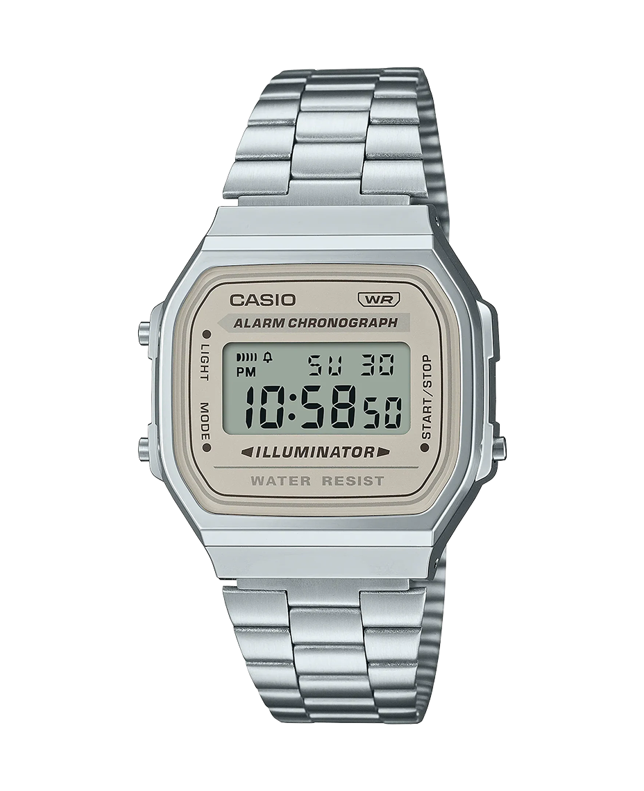 Casio Vintage A168WA-8AYES reloj unisex resina plateado digital retro