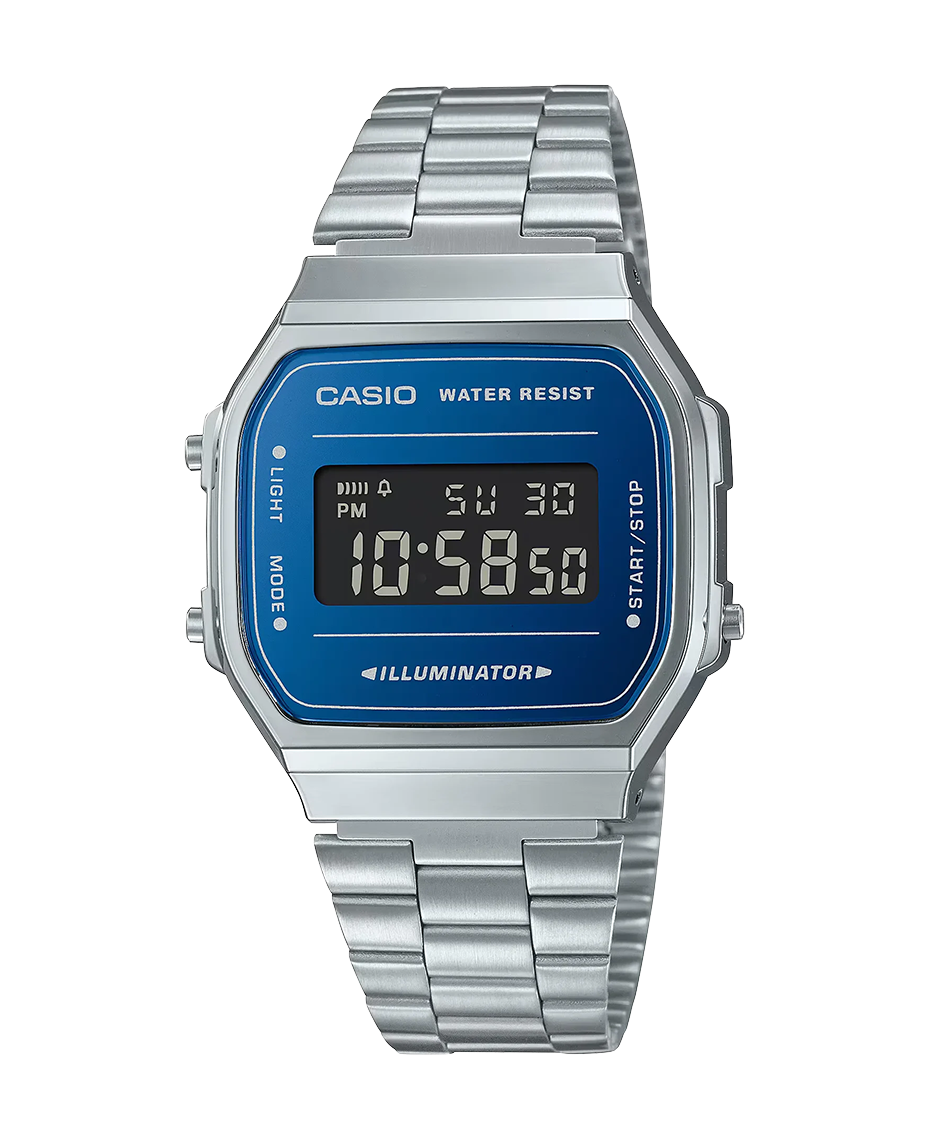 Casio Vintage A168WEM-2BEF reloj unisex resina plateado estilo retro años 80