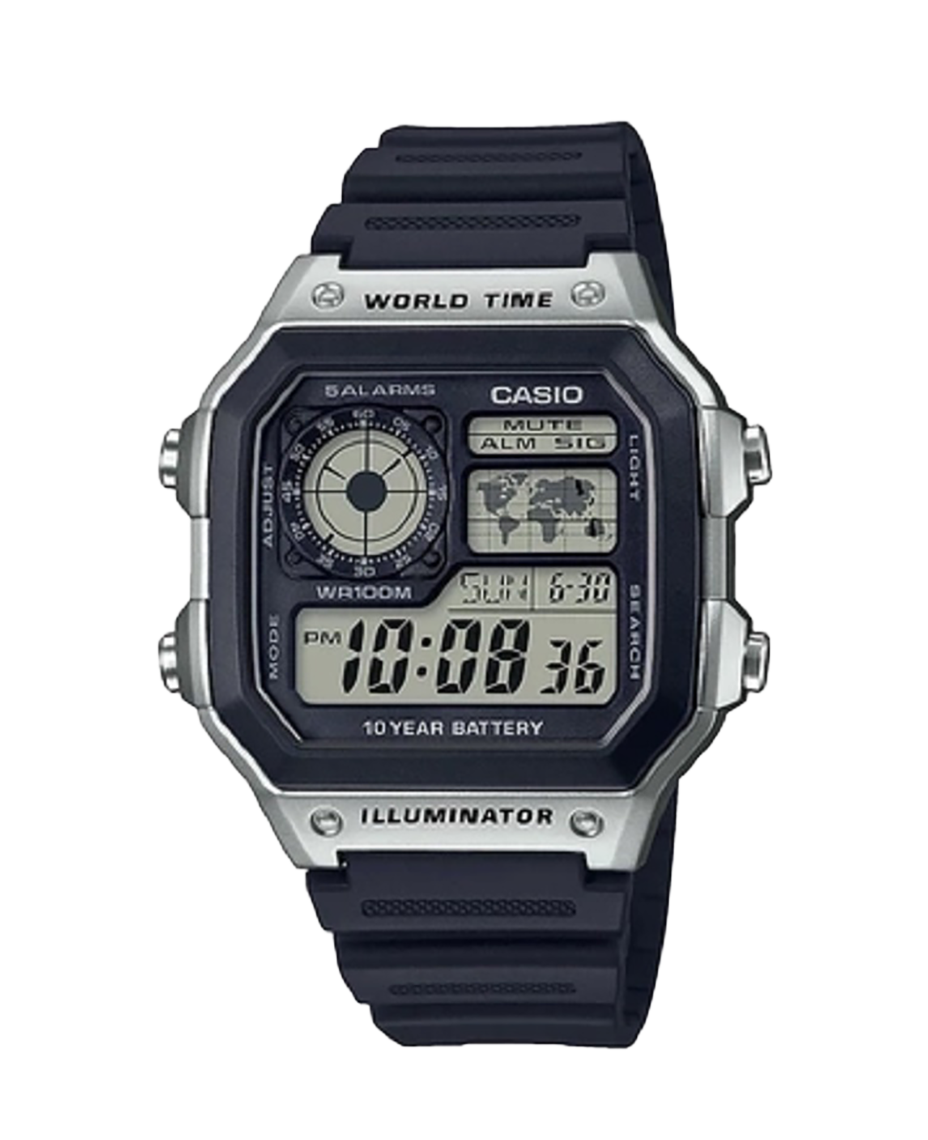 Casio Collection AE-1200WH-1CVEF reloj hombre resina plateado digital