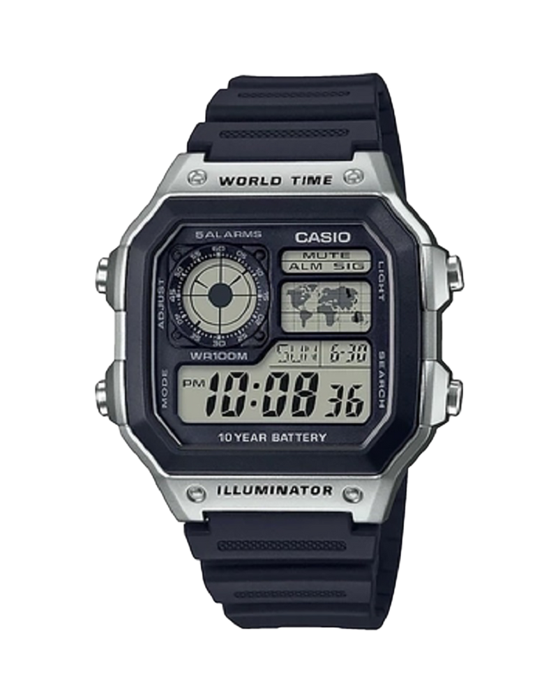 Casio Collection AE-1200WH-1CVEF reloj hombre resina plateado digital