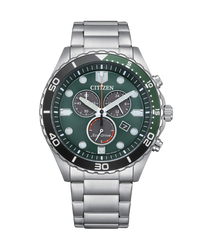 Citizen Eco-Drive AT2561-81X reloj hombre acero esfera verde cronógrafo