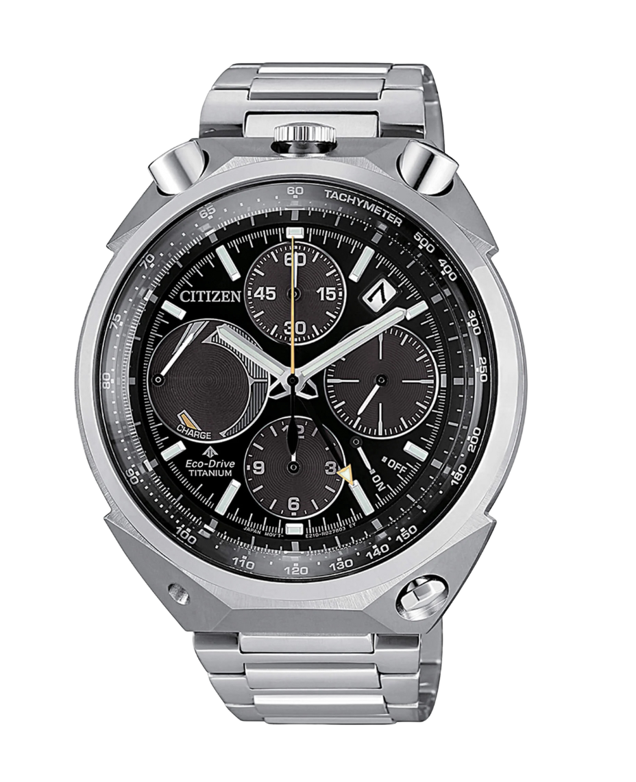 Citizen Super Titanium AV0080-88E reloj hombre titanio negro cronógrafo