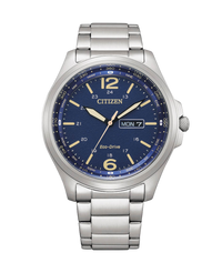 Citizen Eco-Drive AW0110-82L reloj hombre acero esfera azul 44mm
