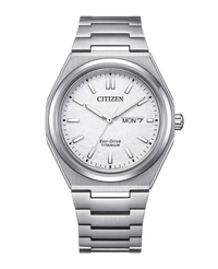 Citizen Super Titanium Eco-Drive AW0130-85A reloj hombre titanio esfera blanca