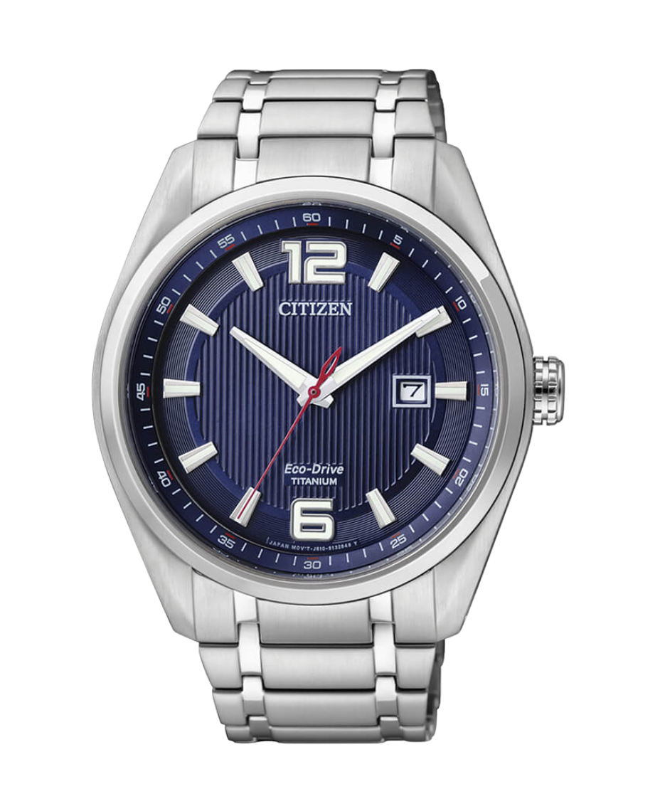 Citizen Super Titanium AW1240-57M reloj hombre titanio esfera azul