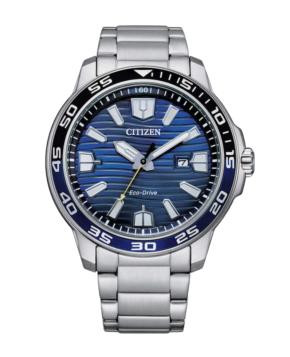 Citizen Eco-Drive AW1525-81L reloj hombre acero azul 45.5mm tecnología solar