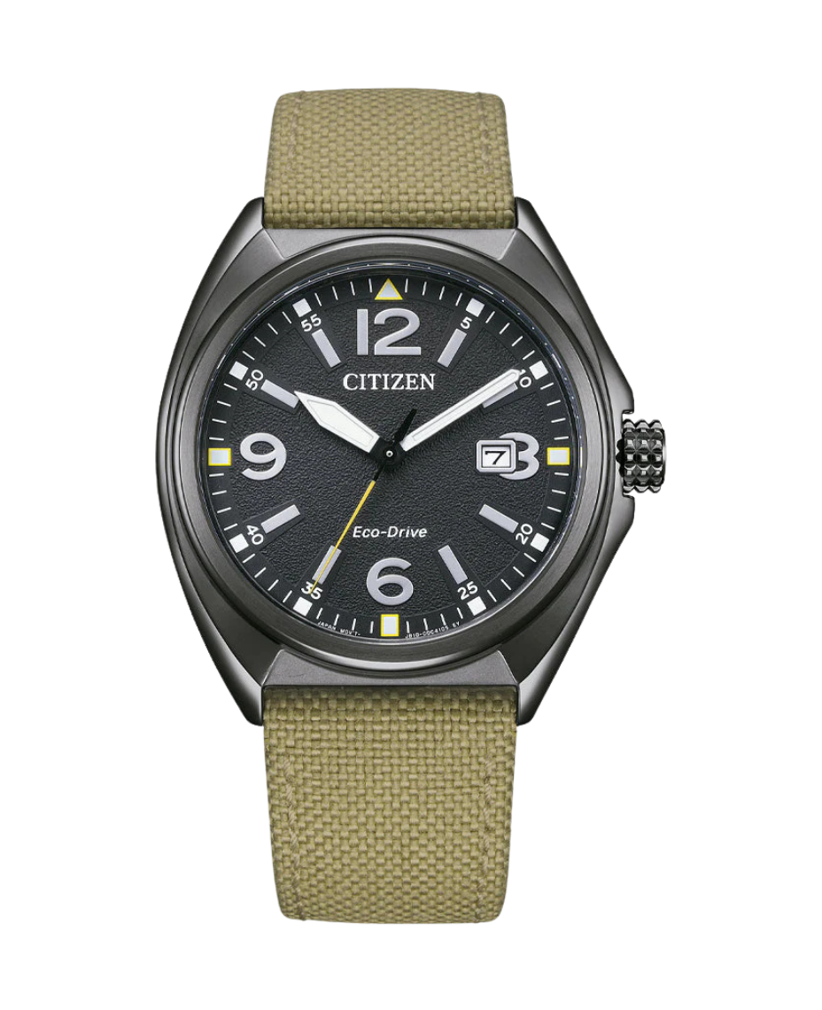 Citizen Eco-Drive AW1575-08E reloj hombre acero negro correa nylon