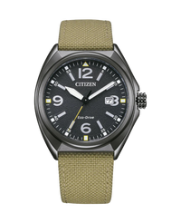 Citizen Eco-Drive AW1575-08E reloj hombre acero negro correa nylon