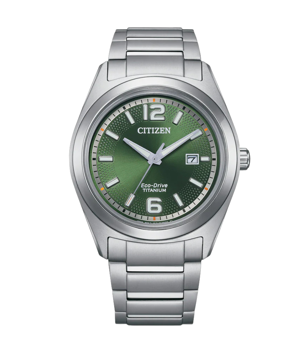 Citizen Super Titanium AW1641-81X reloj hombre titanio esfera verde