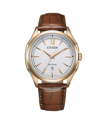 Citizen Eco-Drive AW1753-10A reloj hombre acero chapado oro rosa esfera blanca