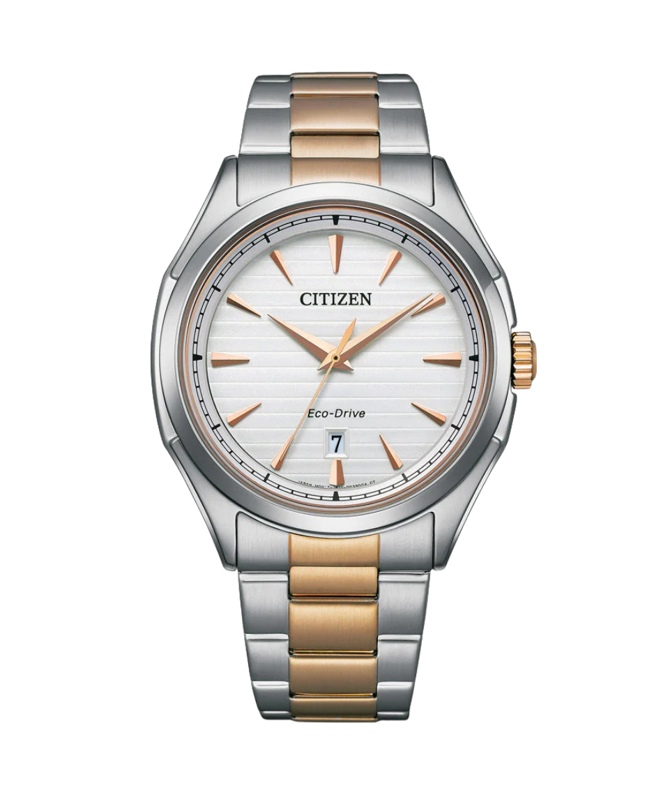 Citizen Eco-Drive AW1756-89A reloj hombre acero bicolor oro esfera blanca
