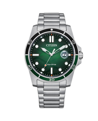 Citizen Eco-Drive AW1811-82X reloj hombre acero esfera verde brazalete metal