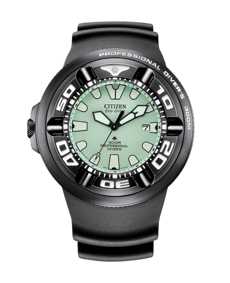 Citizen Promaster BJ8055-04X reloj hombre acero negro esfera amarilla correa caucho