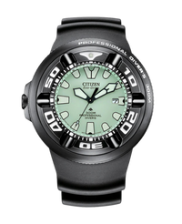 Citizen Promaster BJ8055-04X reloj hombre acero negro esfera amarilla correa caucho