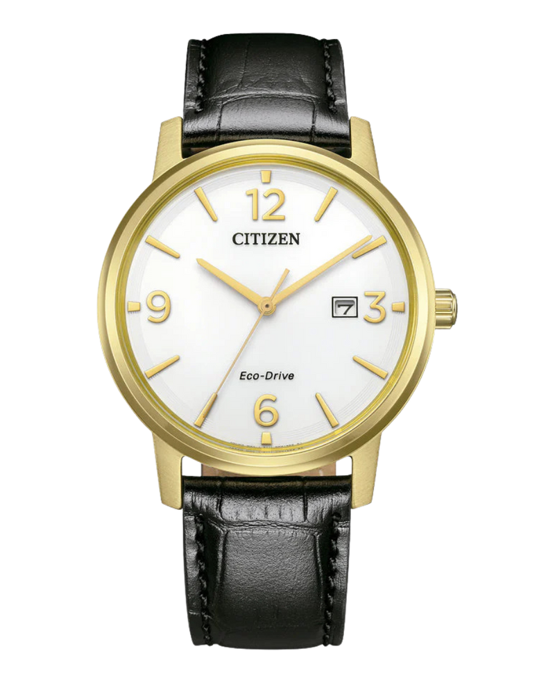 Citizen Eco-Drive BM6756-01A reloj hombre acero chapado oro esfera blanca