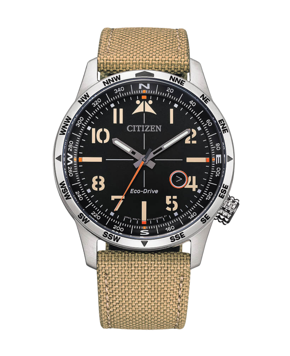 Citizen Eco-Drive BM7550-10E reloj hombre acero negro con correa nylon